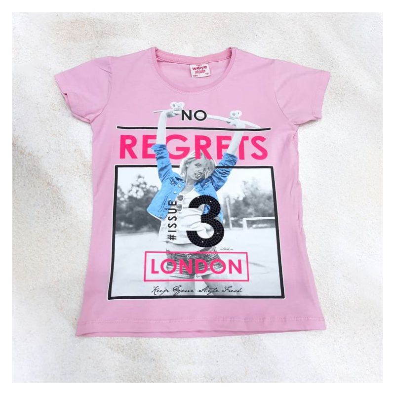 Dječja majica No Regrets VELIKA SERIJA / roza, plava, bijela Cijena
