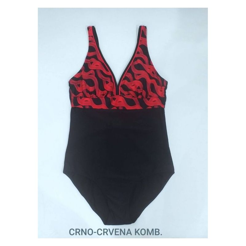 Jednodijelni kupaći kostim Katia crno-crveni Cijena