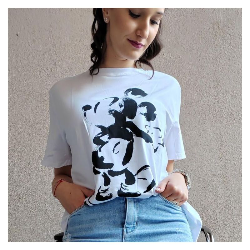Majica pamučna Mickey veći model bijela Cijena
