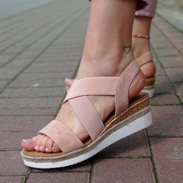 Sandale platforma roze