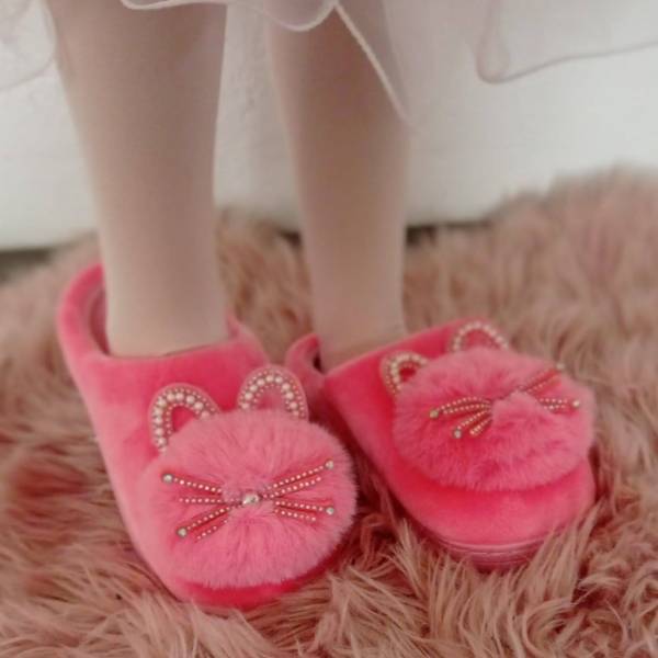 Tople papuče za djevojčice mace pink Cijena