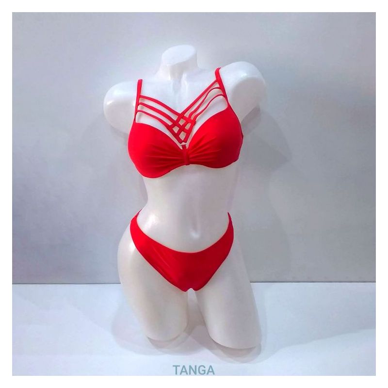 Trodijelni kupaći kostim Life beach style crveni Cijena