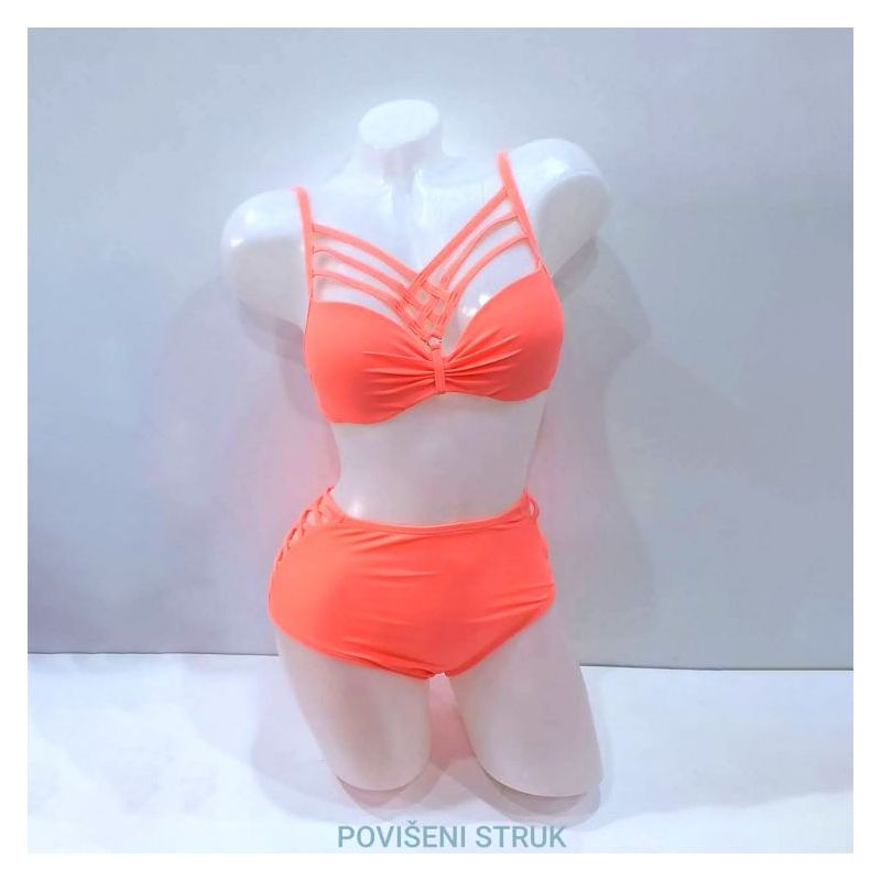 Trodijelni kupaći kostim Life beach style narančasti Cijena Akcija