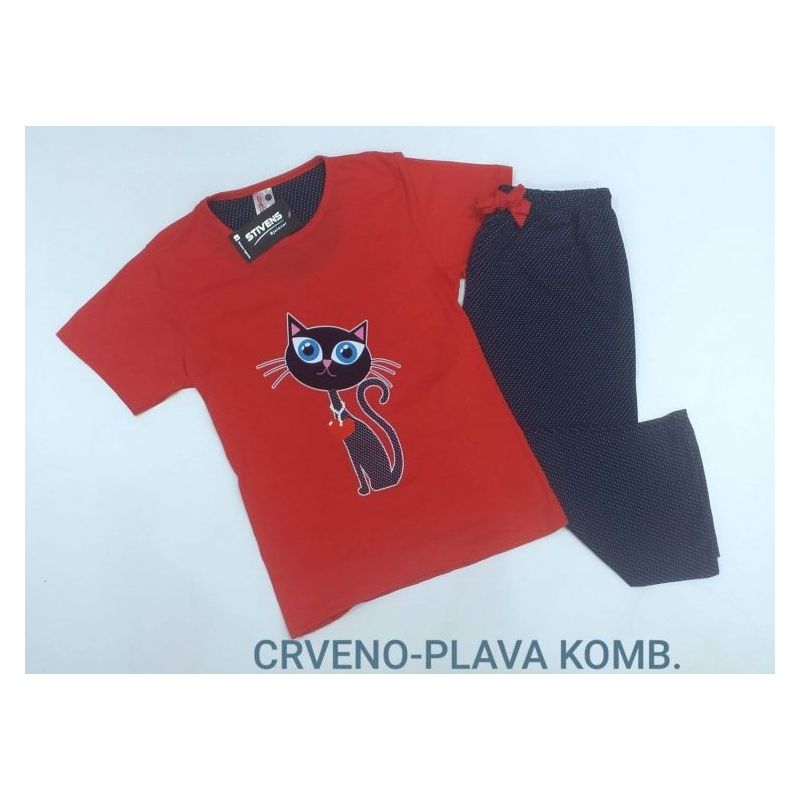 Ženska pidžama Baray crveno-plava Cijena