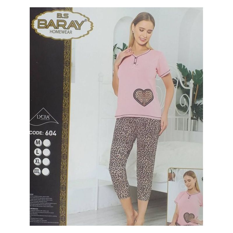 Ženska pidžama Baray rozo-leopard Cijena