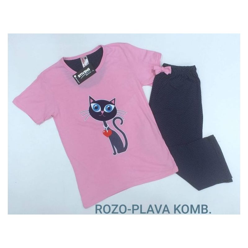 Ženska pidžama Baray rozo-plava