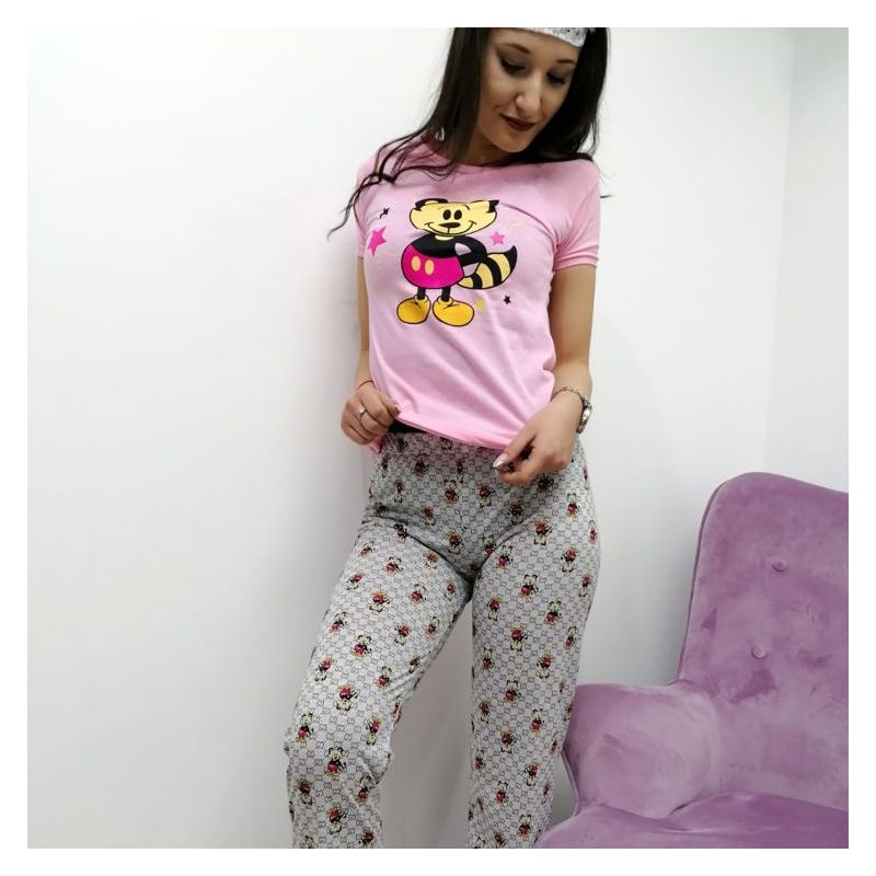 Ženska pidžama Fluffy - Mickey / roza - pink Cijena