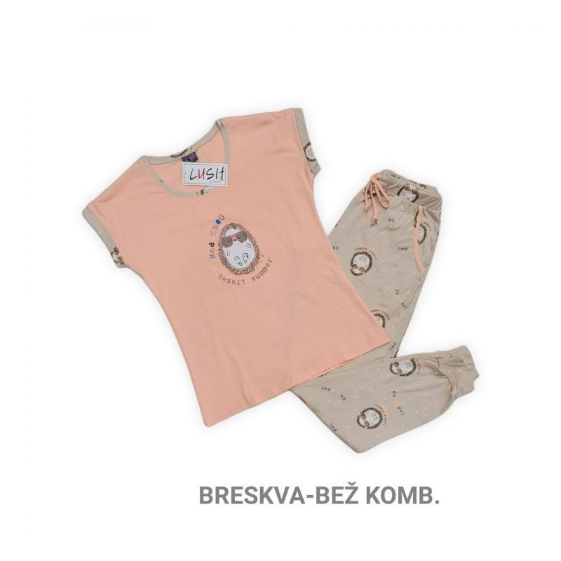 Ženska pidžama Lush breskva bež Cijena