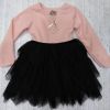 Haljina za djevojčice s tilom i ogrlicom rozo/crna