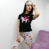 Ženska pidžama Fluffy - Poni / crno - pink - sivo