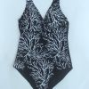 Jednodijelni kupaći kostim Power Flower crno-bijeli