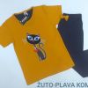 Ženska pidžama Baray žuto-plava