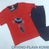 Ženska pidžama Baray crveno-plava