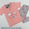 Ženska pidžama Baray breskva siva